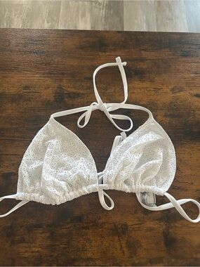PINK Victoria's Secret White Triangle Bikini Top